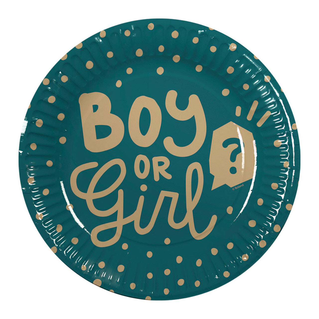 Op deze afbeelding zie je een Decoratie, van het merk Boland. Bordjes Boy Or Girl Gender Party