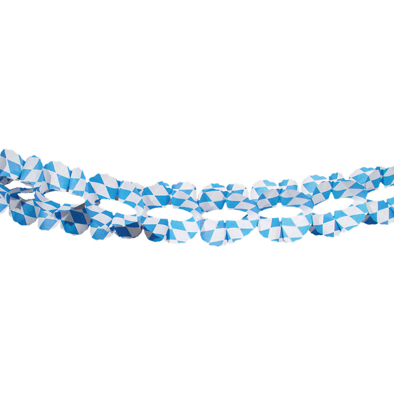 Op deze afbeelding zie je een Decoratie, van het merk Boland. Papieren Slinger Beieren Geblokt Blauw / Wit