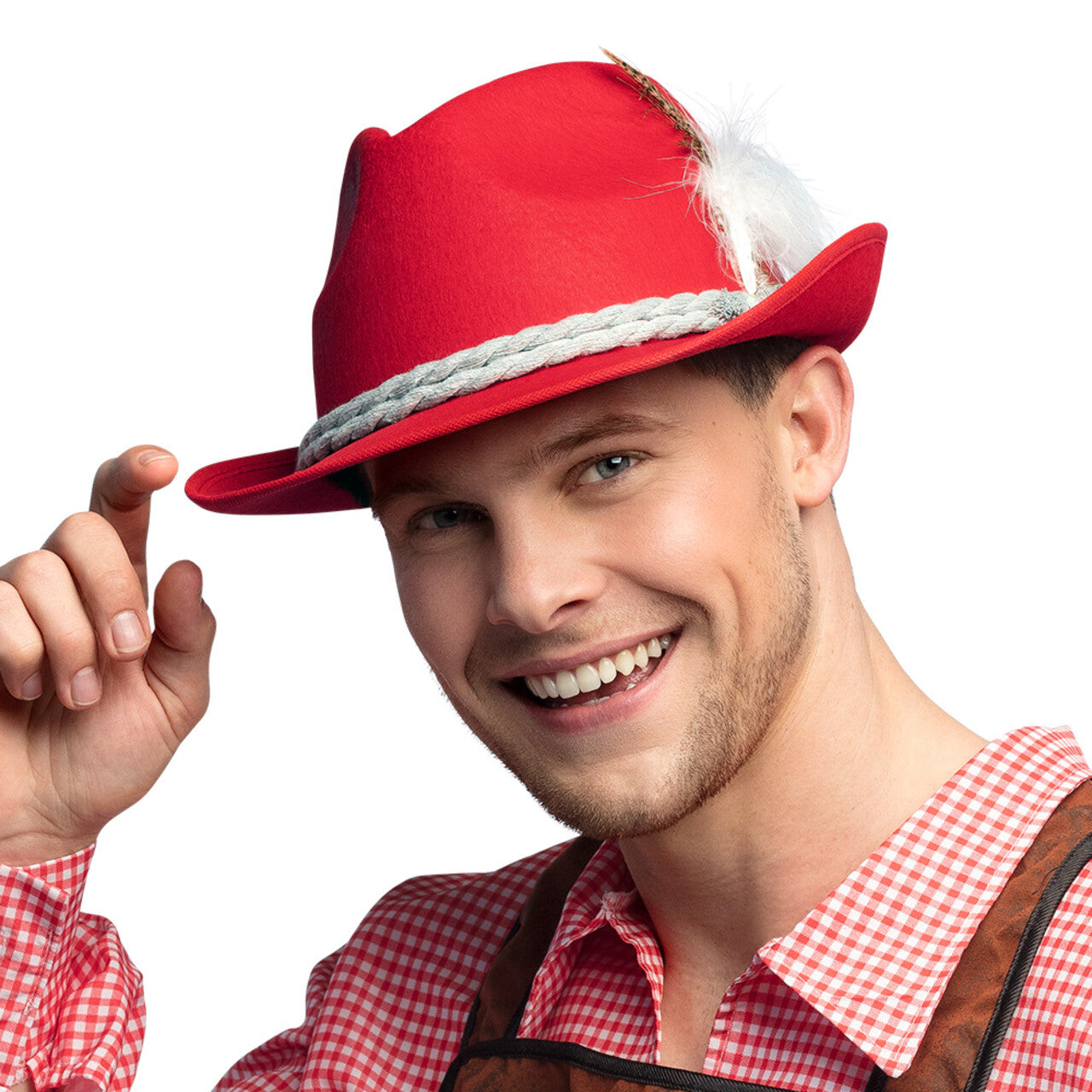 Op deze afbeelding zie je een Accessoires, van het merk Boland. Hoed Hansl Rood