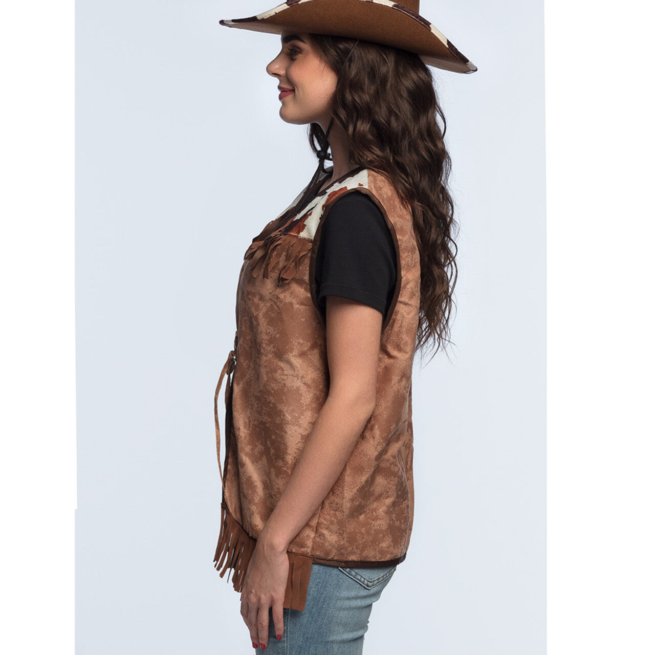 Op deze afbeelding zie je een Kostuums, van het merk Boland. Wild West Wendy Vest Vrouw