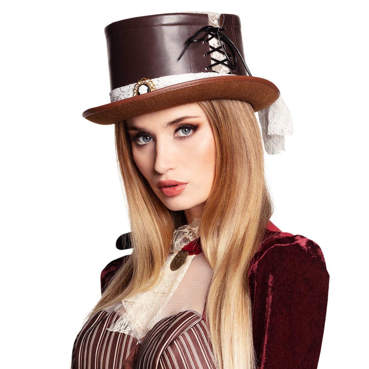 Op deze afbeelding zie je een Accessoires, van het merk Boland. Victoriaanse Bruidshoed Met Kant