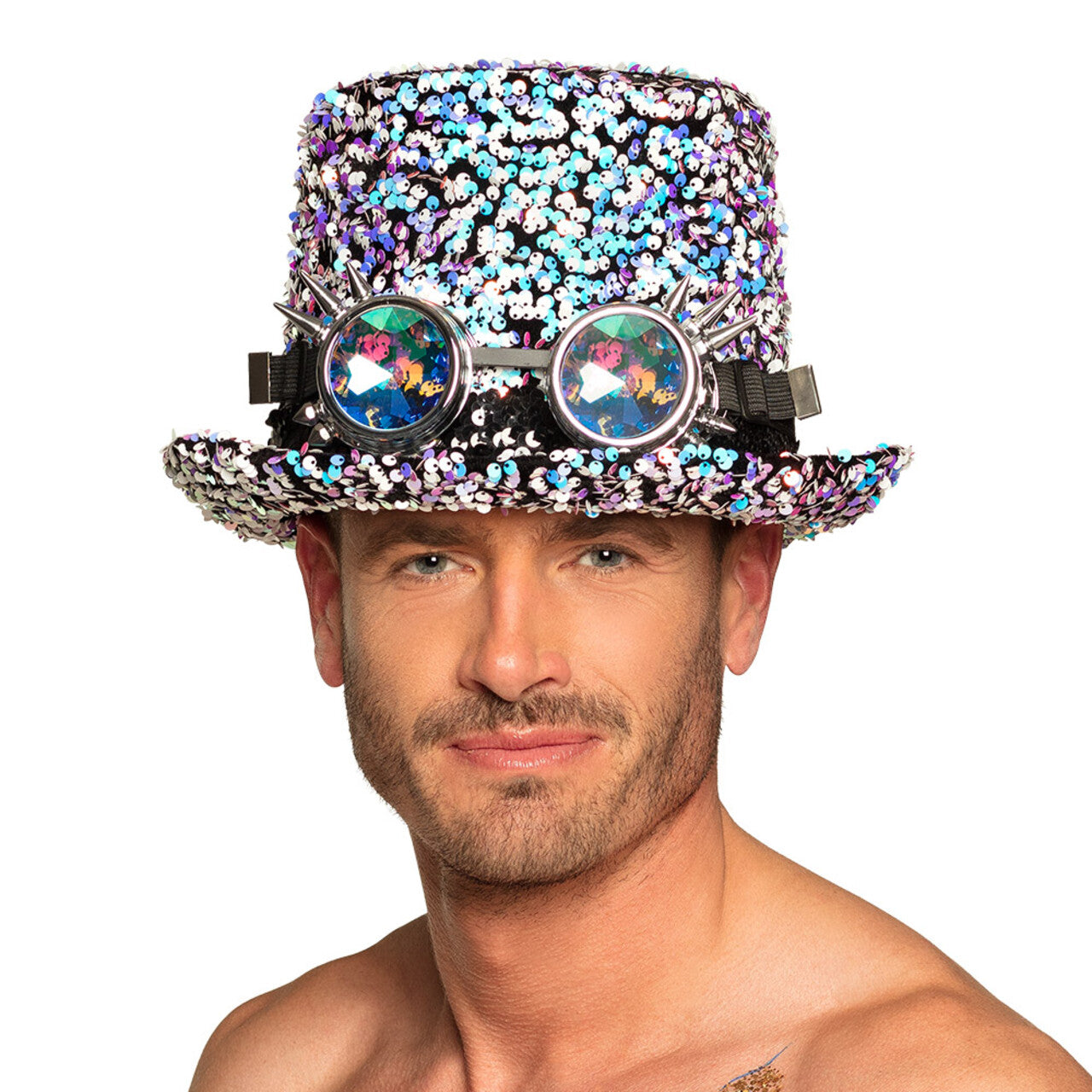 Op deze afbeelding zie je een Accessoires, van het merk Boland. Pailletten Dream Partyhoed Met Bril