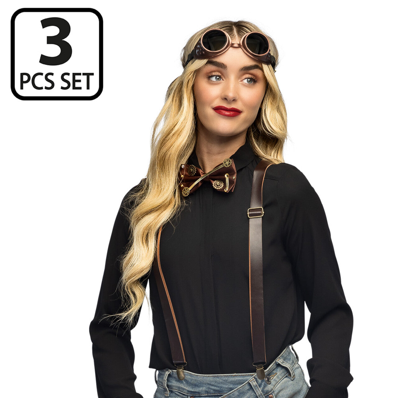 Op deze afbeelding zie je een Accessoires, van het merk Boland. Volle Druk Vooruit Steampunk Set