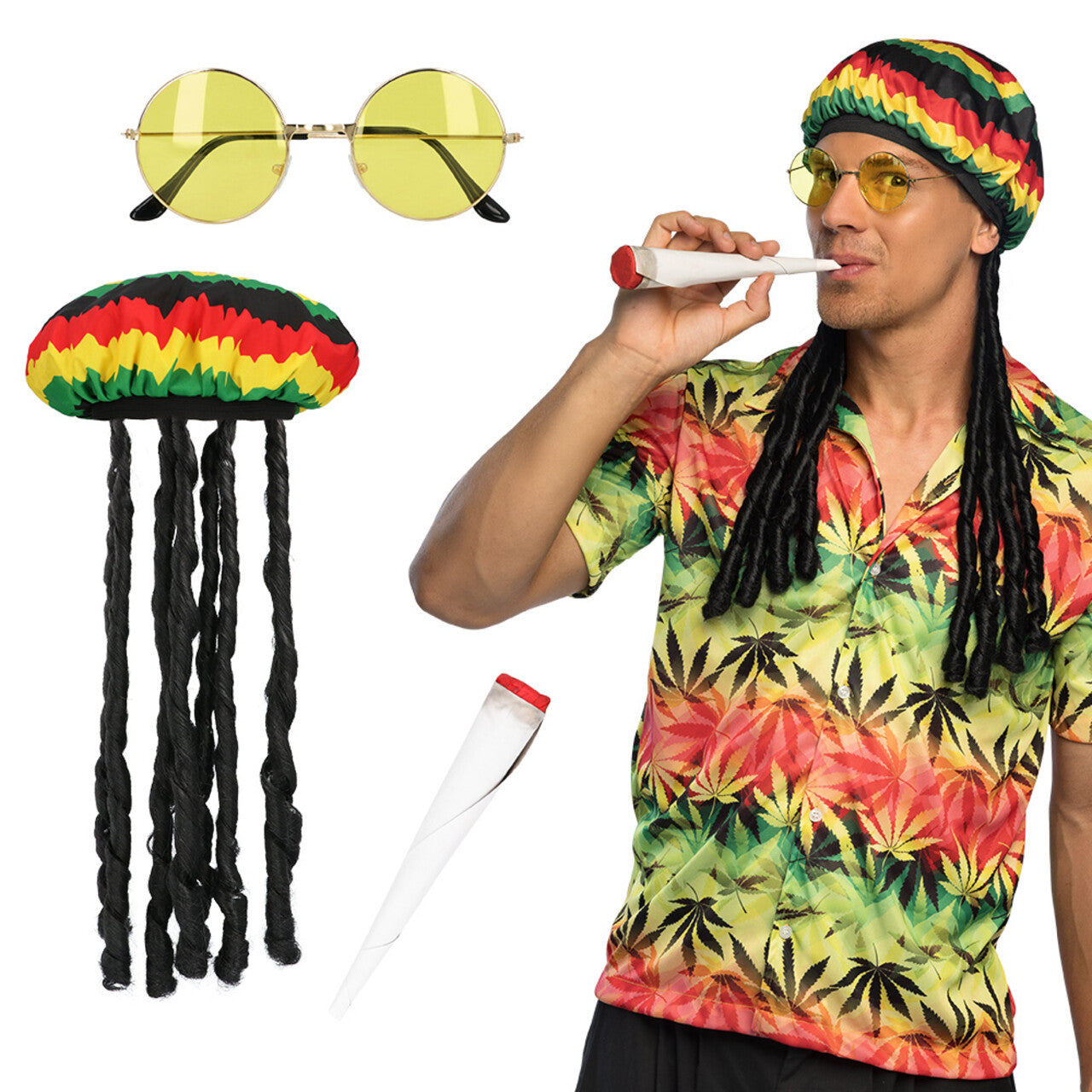 Op deze afbeelding zie je een Accessoires, van het merk Boland. Accessoire Set Rastafari 3delig