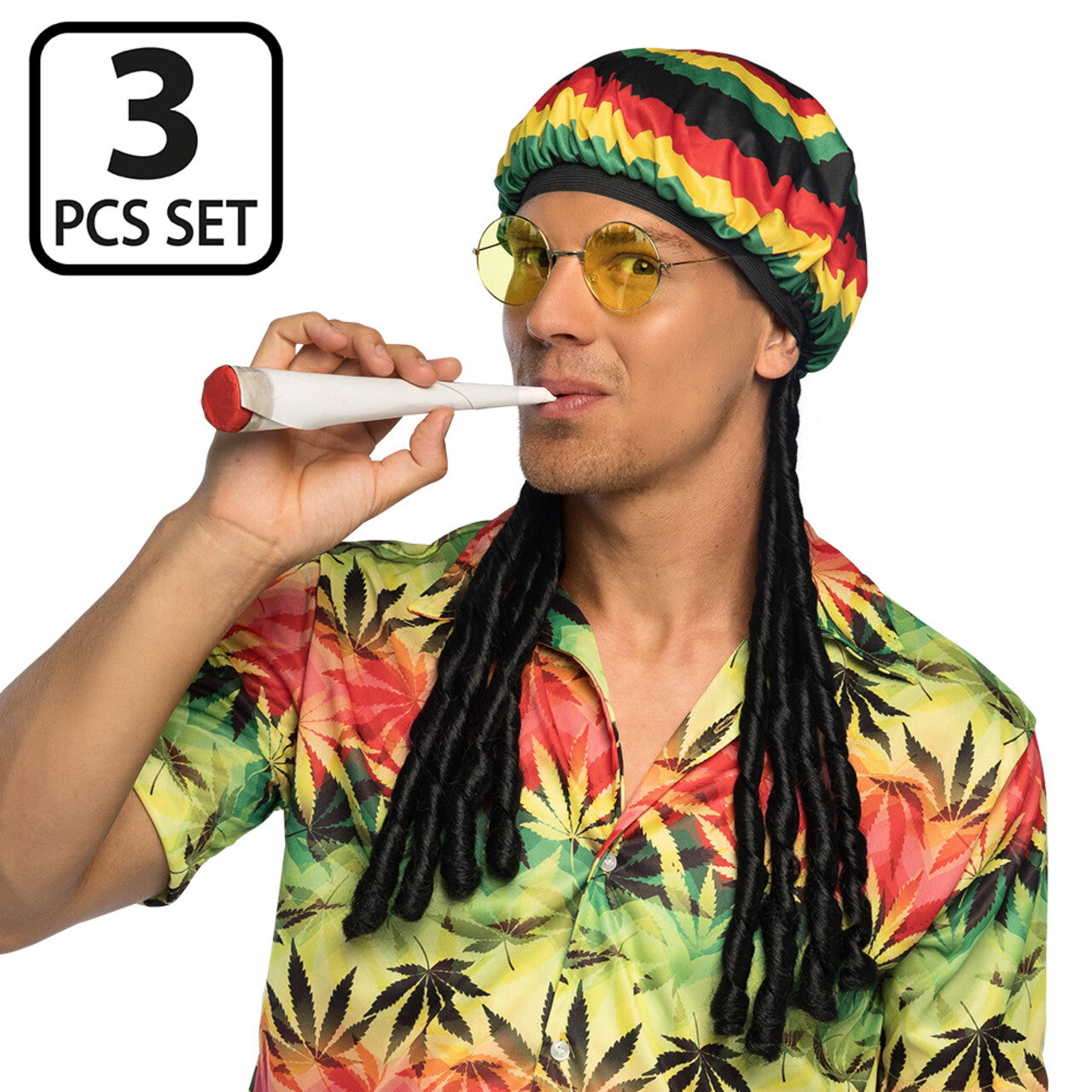 Op deze afbeelding zie je een Accessoires, van het merk Boland. Accessoire Set Rastafari 3delig