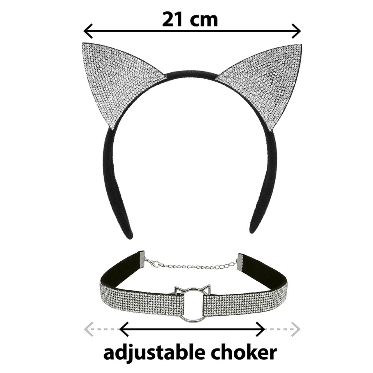Op deze afbeelding zie je een Accessoires, van het merk Boland. Set Diamond Kitty Kat