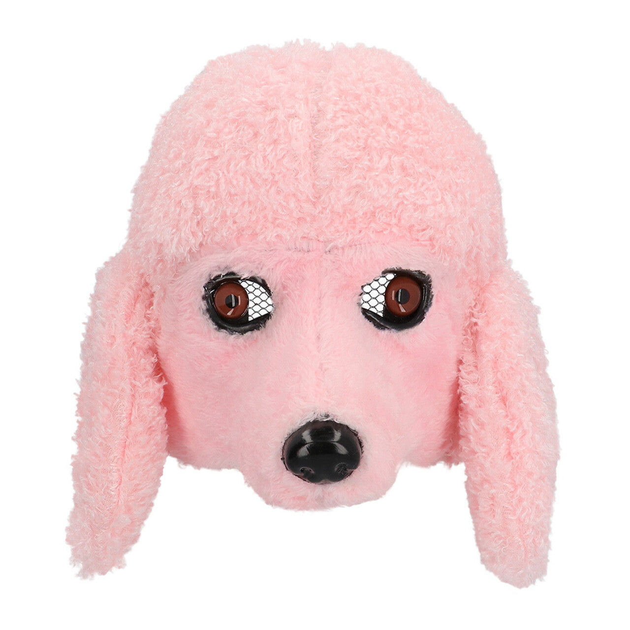 Op deze afbeelding zie je een Accessoires, van het merk Boland. Pluchen Halfmasker Roze Zachte Poedel