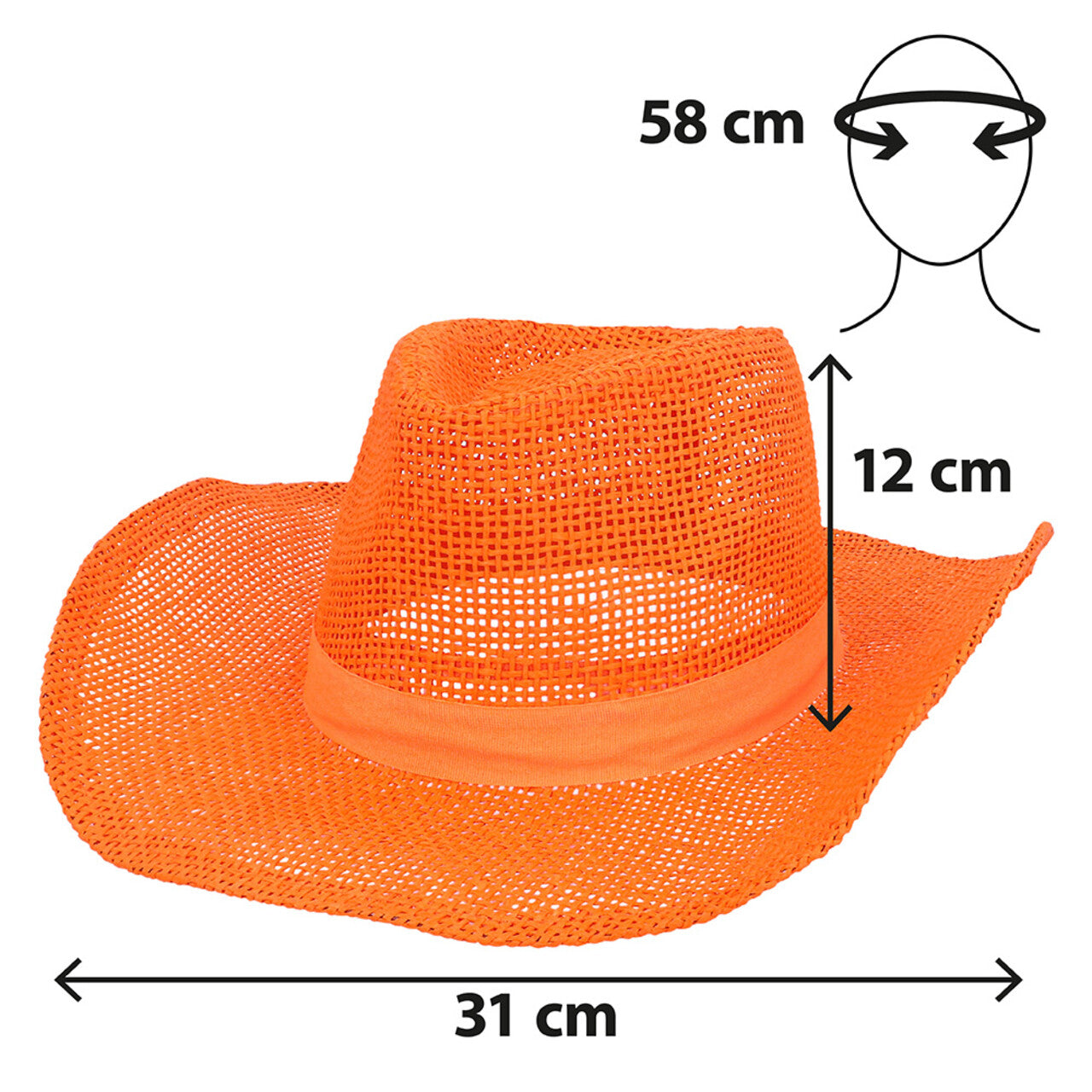 Op deze afbeelding zie je een Accessoires, van het merk Boland. Hoed Sunny Western Oranje