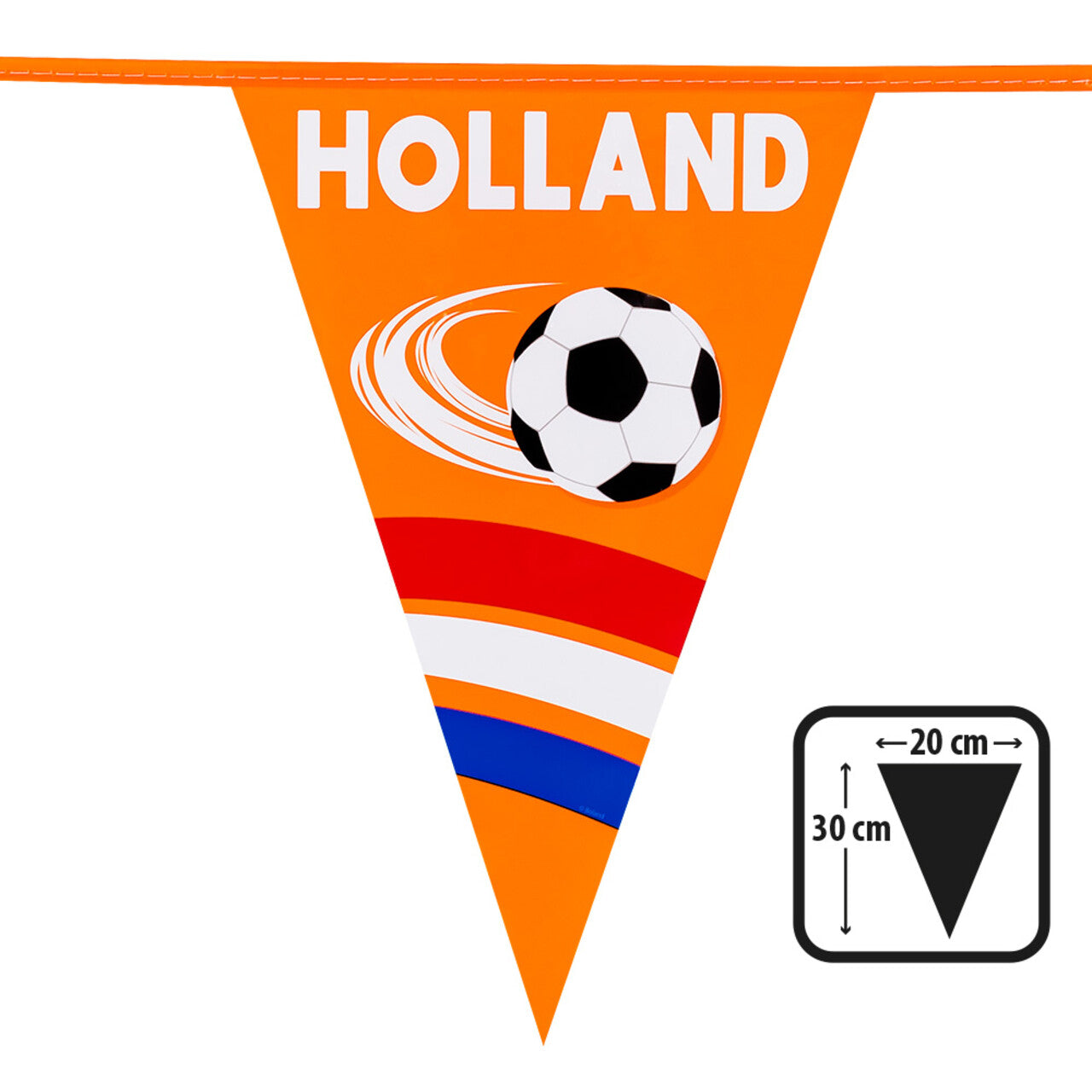 Op deze afbeelding zie je een Decoratie, van het merk Boland. Hup Holland Oranje Vlaggenlijn 6 Meter