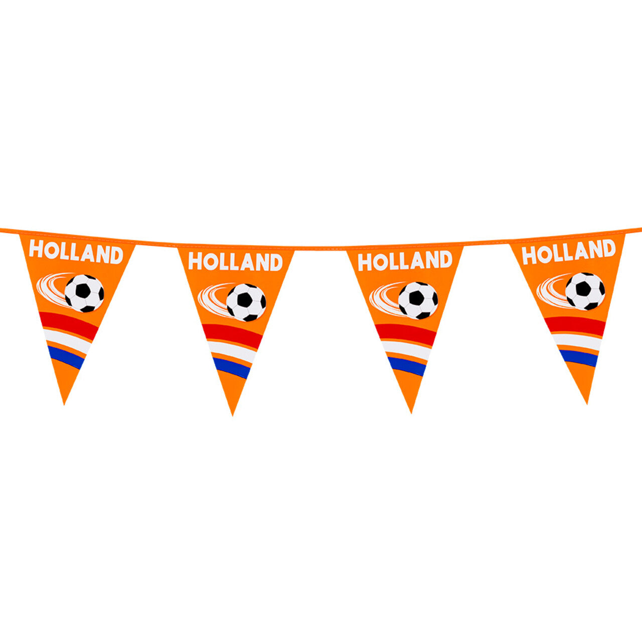 Op deze afbeelding zie je een Decoratie, van het merk Boland. Hup Holland Oranje Vlaggenlijn 6 Meter