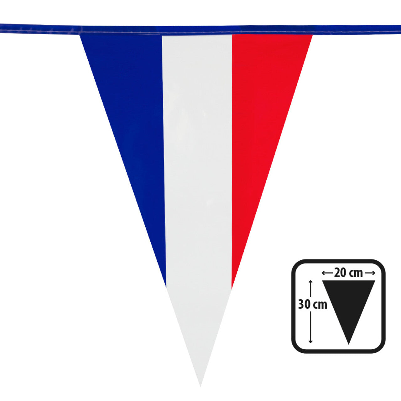 Op deze afbeelding zie je een Decoratie, van het merk Boland. Pe Vlaggenlijn Frankrijk Blauw Wit Rood