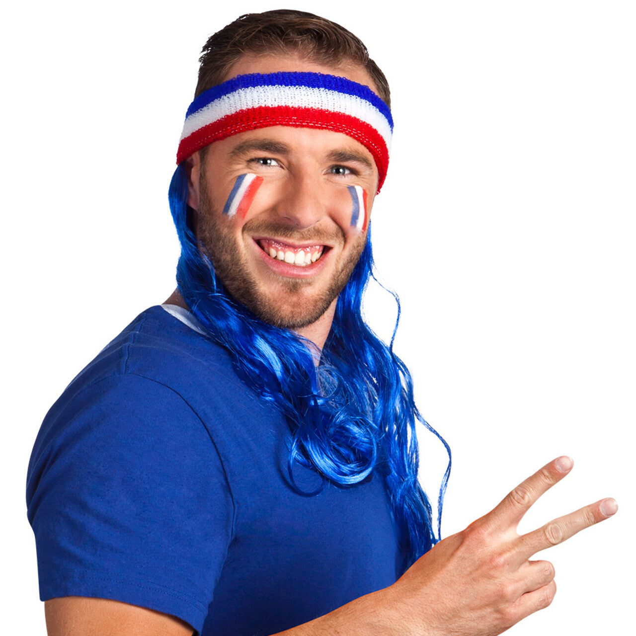 Op deze afbeelding zie je een Accessoires, van het merk Boland. Hoofdband Frankrijk Met Blauw Haar
