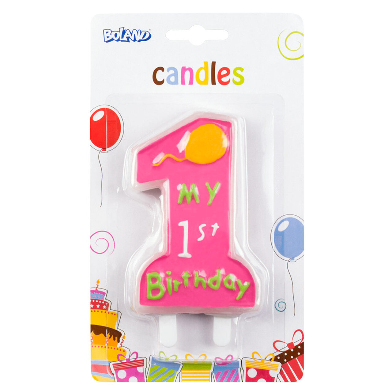 Op deze afbeelding zie je een Decoratie, van het merk Boland. Taart Versiering My 1st Birthday Roze