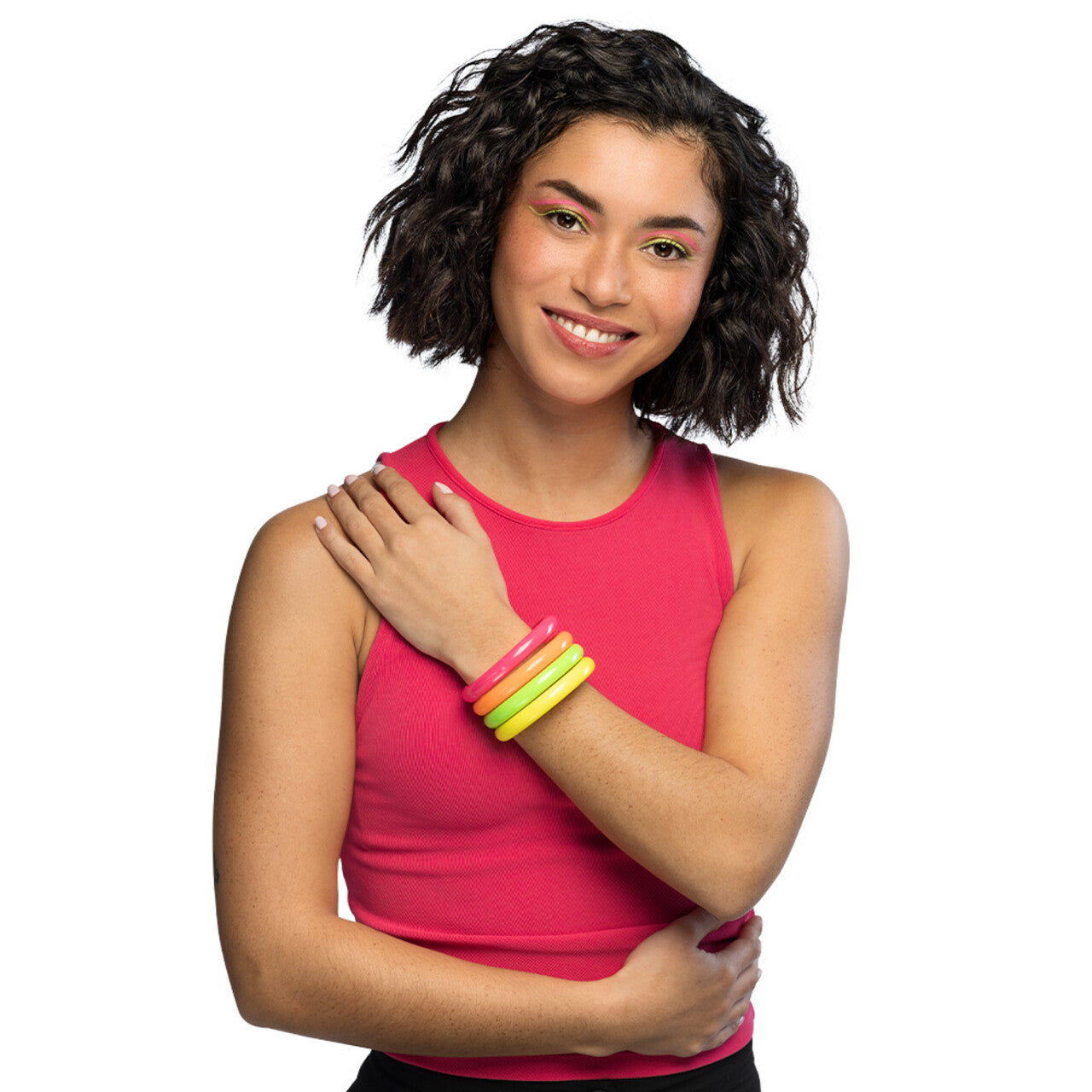 Op deze afbeelding zie je een Accessoires, van het merk Boland. Set 4 Armbanden 80s Party