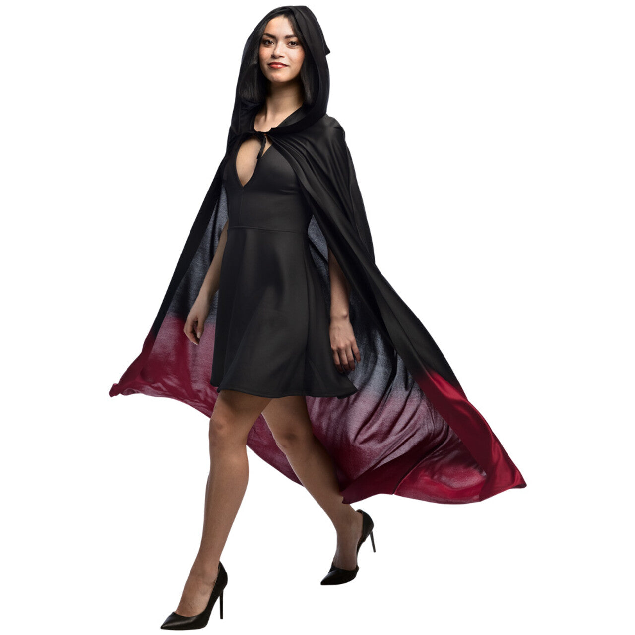 Op deze afbeelding zie je een Kostuums, van het merk Boland. Cape Fade Away Zwart Rood