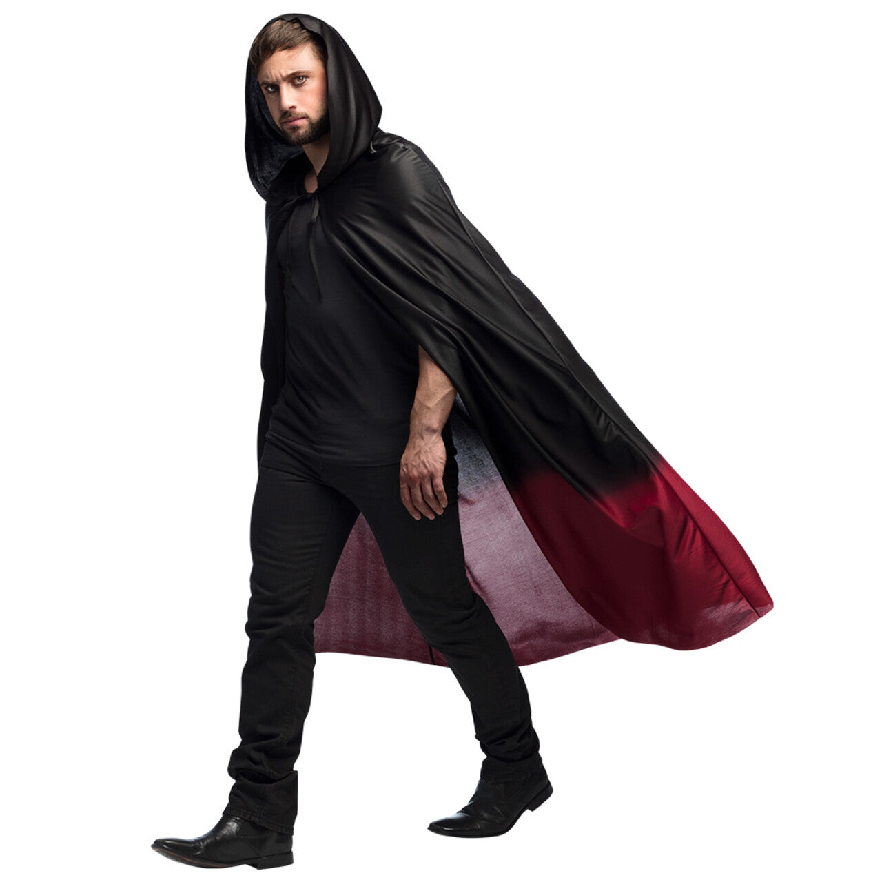 Op deze afbeelding zie je een Kostuums, van het merk Boland. Cape Fade Away Zwart Rood