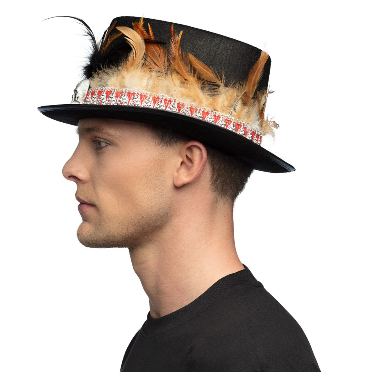 Op deze afbeelding zie je een Accessoires, van het merk Boland. Zaka Skull Voodoo Hoed
