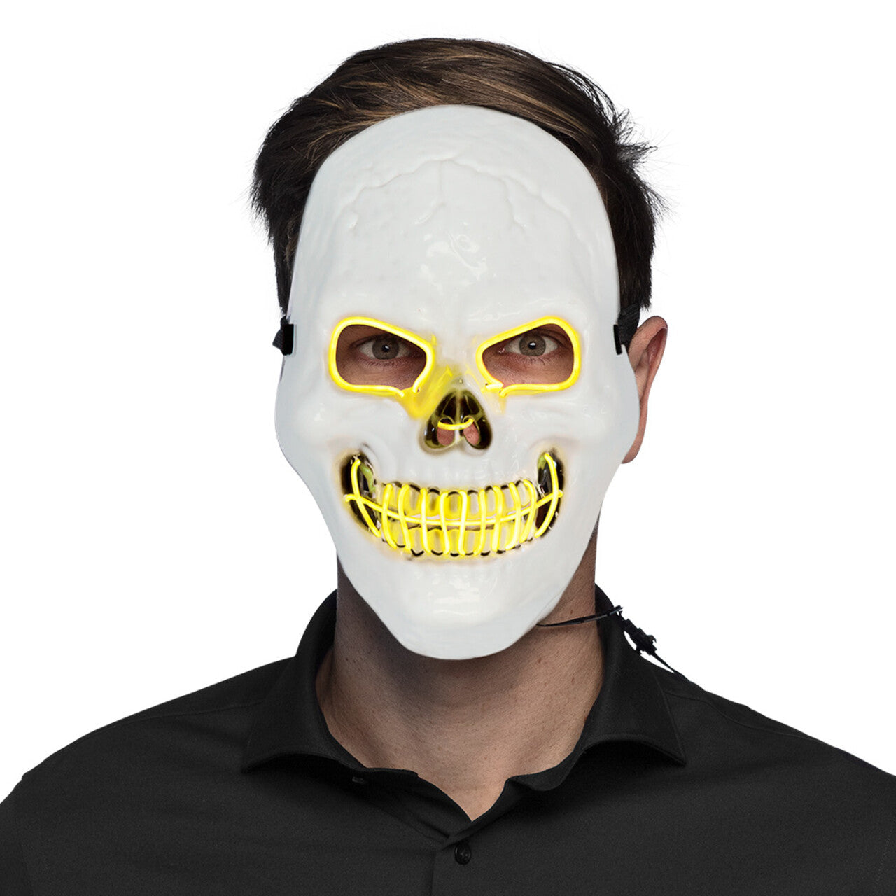 Op deze afbeelding zie je een Accessoires, van het merk Boland. Masker Met Licht Grijnzend Schedel