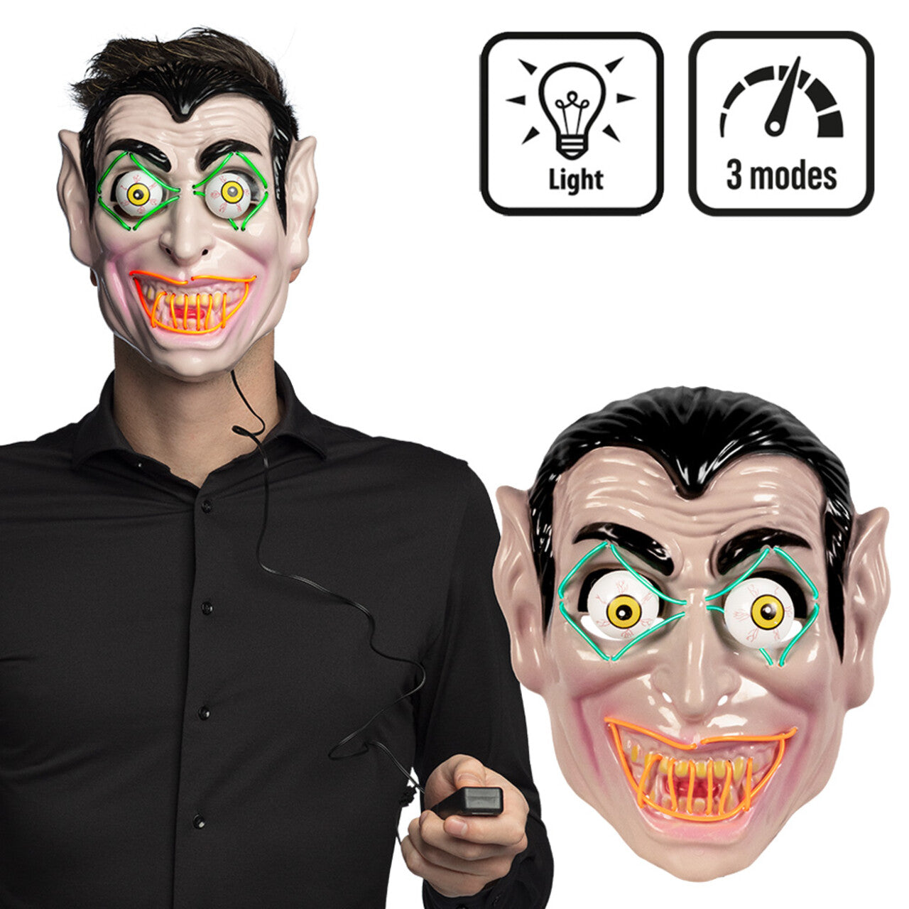 Op deze afbeelding zie je een Accessoires, van het merk Boland. Nachtzicht Vampiermasker Met Licht