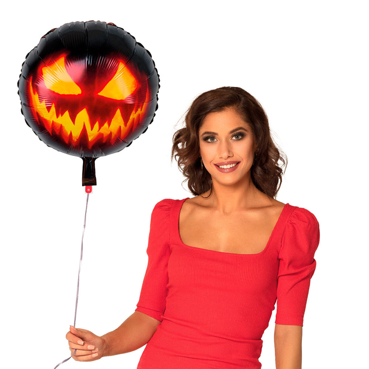 Op deze afbeelding zie je een Decoratie, van het merk Boland. Folieballon Fury Creepy Pumpkin