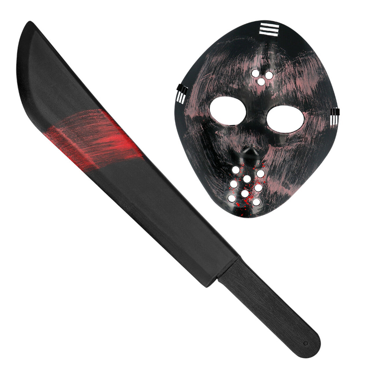 Op deze afbeelding zie je een Accessoires, van het merk Boland. Set Vrijdag De 13e Masker En Mes