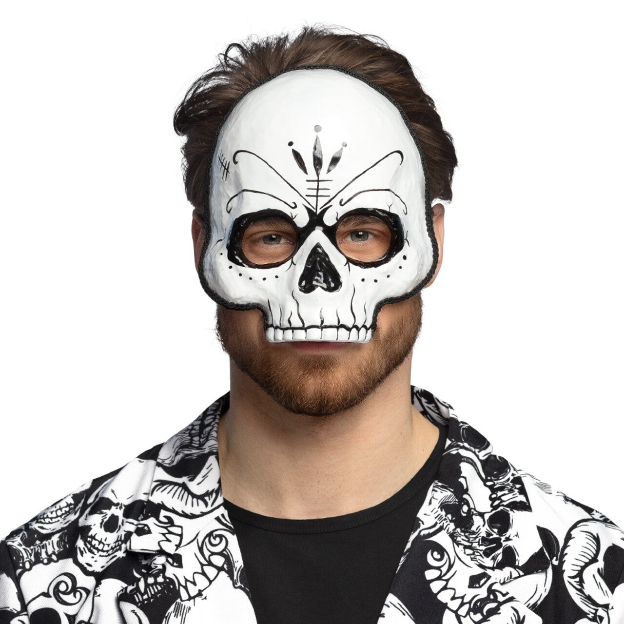 Op deze afbeelding zie je een Accessoires, van het merk Boland. Masker Wit Sweet Skull