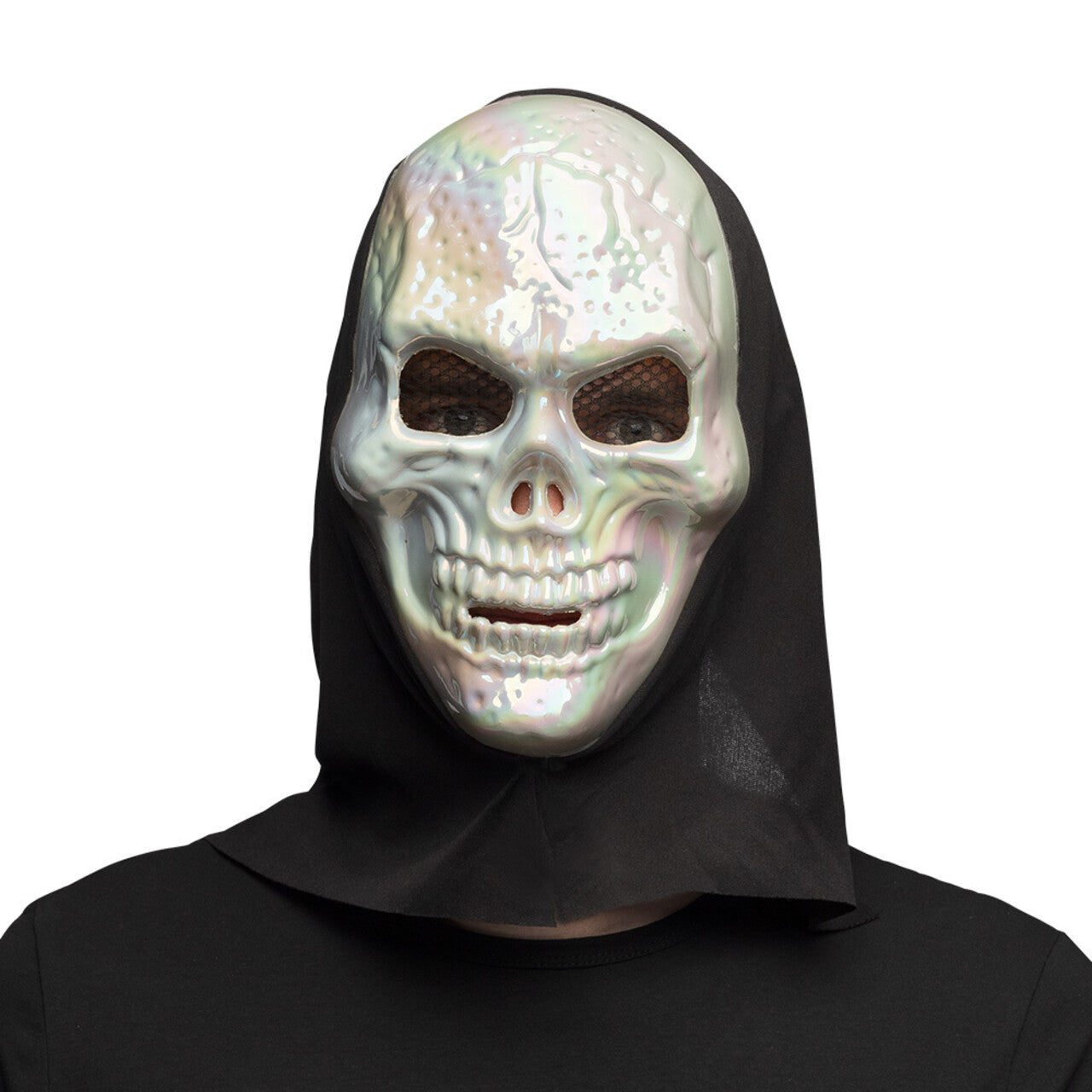 Op deze afbeelding zie je een Accessoires, van het merk Boland. Masker Met Kap Parel Glans Schedel