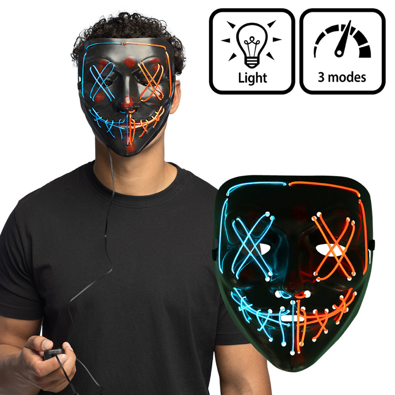 Op deze afbeelding zie je een Accessoires, van het merk Boland. Masker Met Licht Killer Smile