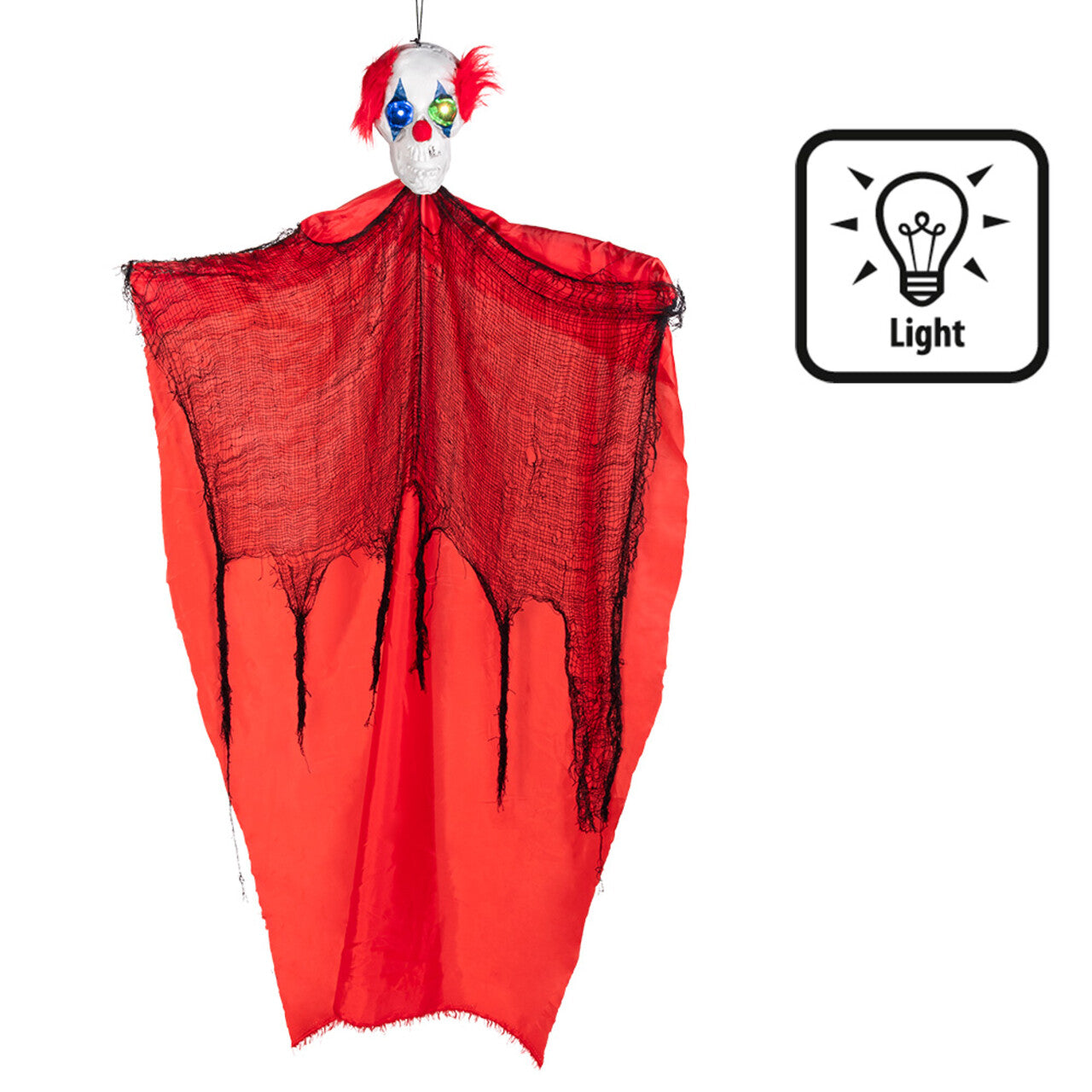 Op deze afbeelding zie je een Decoratie, van het merk Boland. Hangdecoratie Freaky Lichtgevende Clown