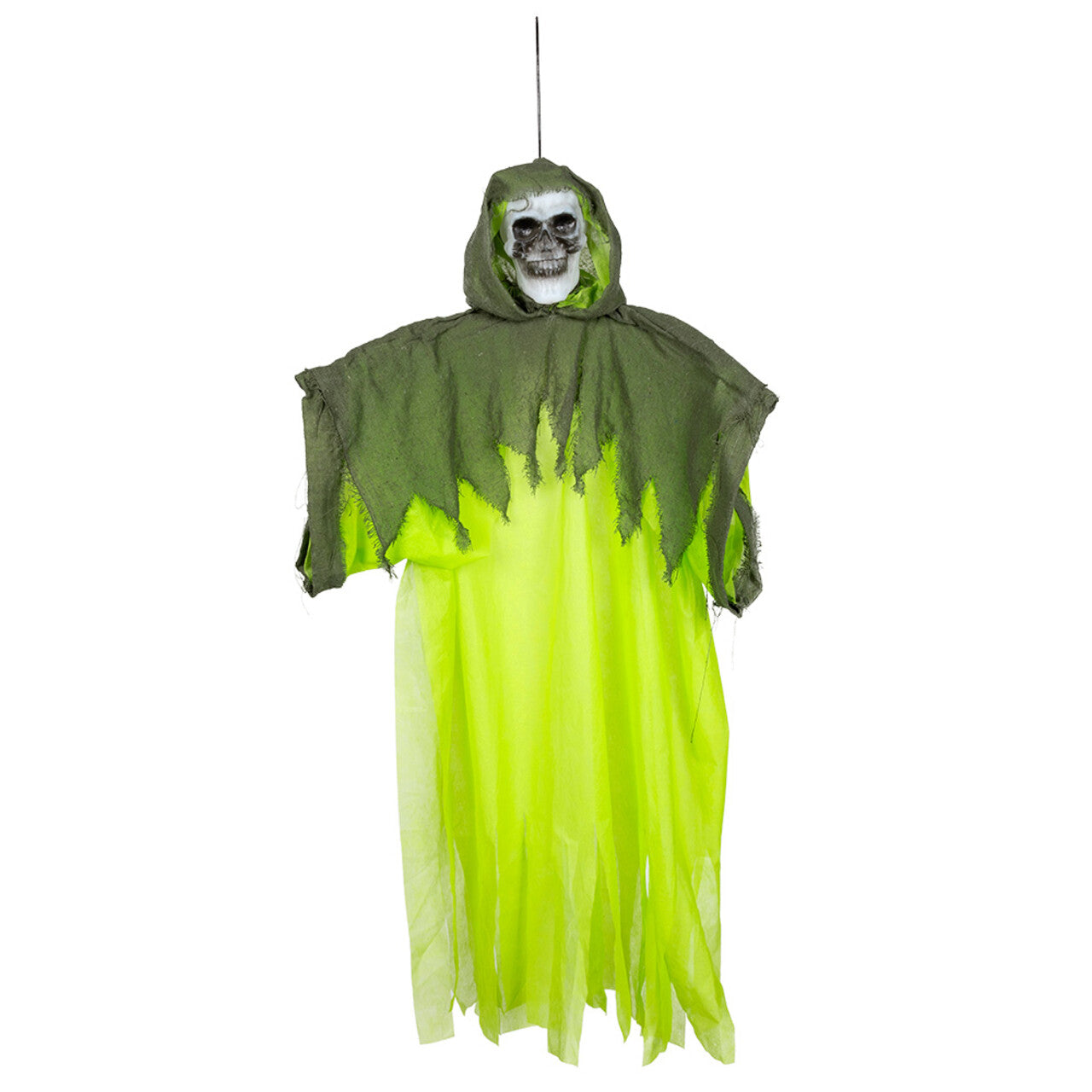 Op deze afbeelding zie je een Decoratie, van het merk Boland. Hangdecoratie Pop Groen Skelet Met Licht