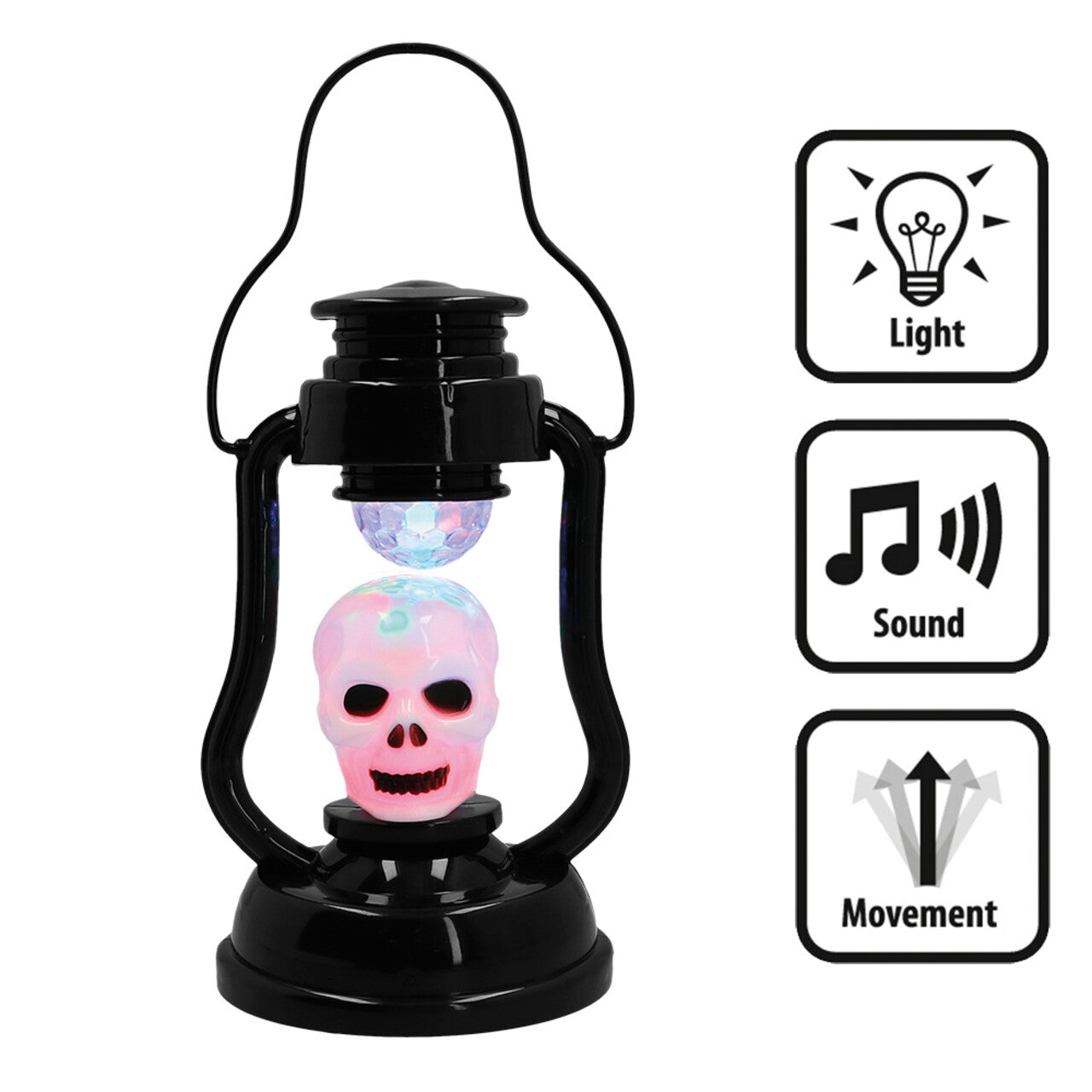 Op deze afbeelding zie je een Decoratie, van het merk Boland. Dodelijke Party Disco Skull Lantaarn