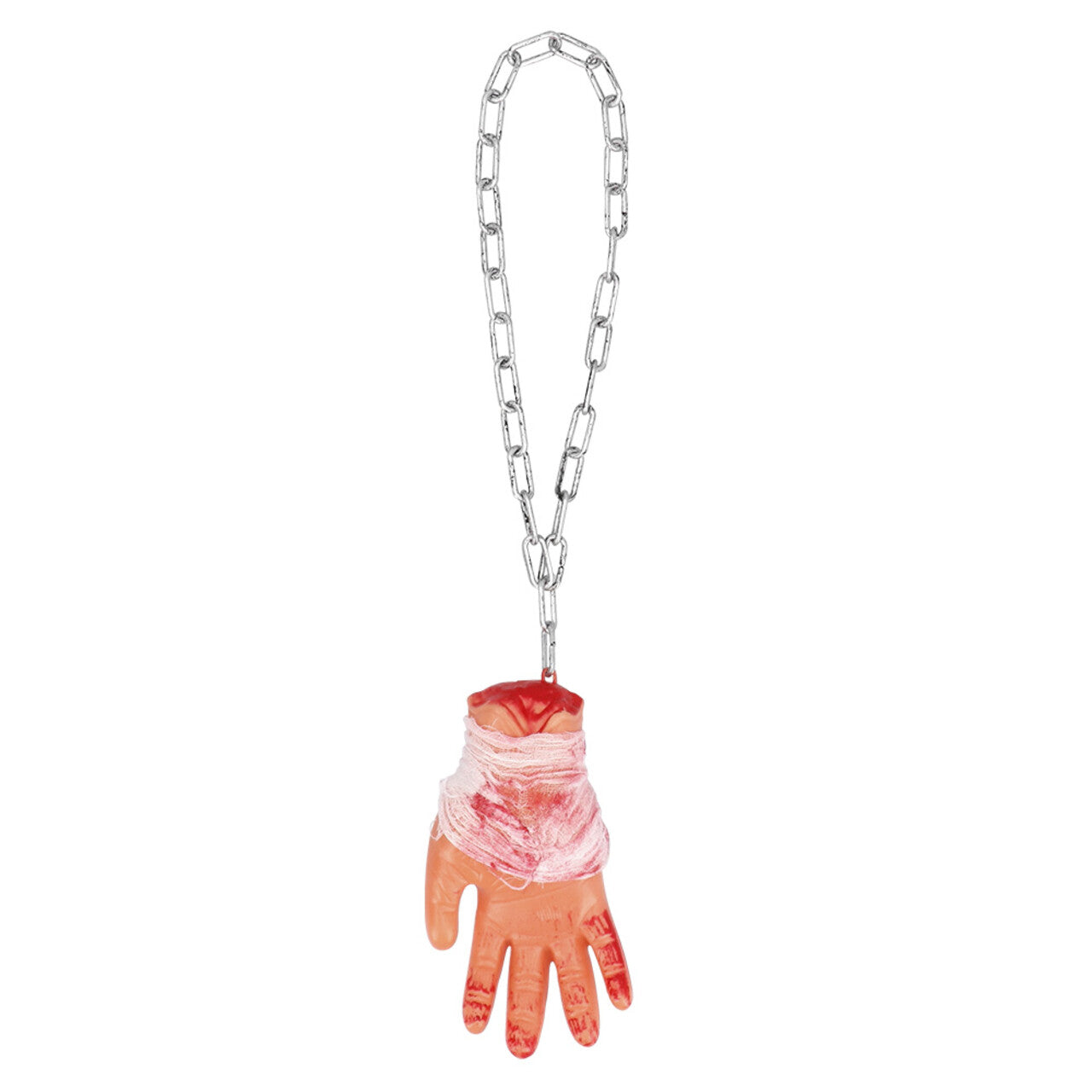 Op deze afbeelding zie je een Decoratie, van het merk Boland. Decoratie Bloederige Hand Met Ketting