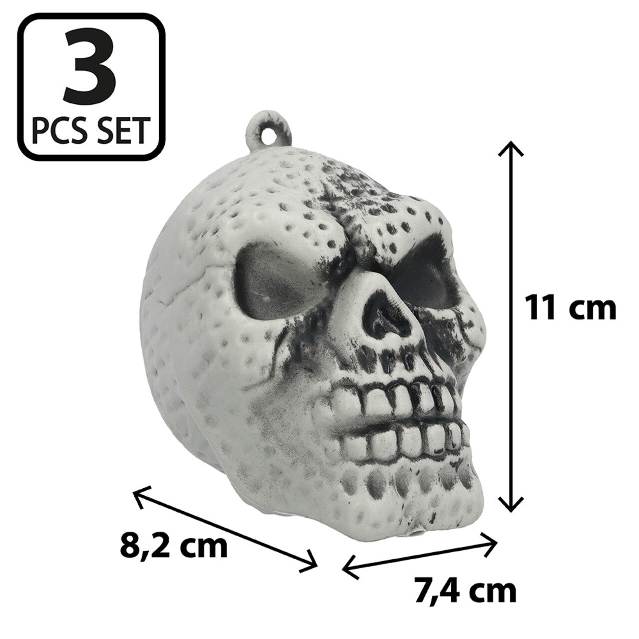 Op deze afbeelding zie je een Decoratie, van het merk Boland. Set 3 Decoratie Schedels