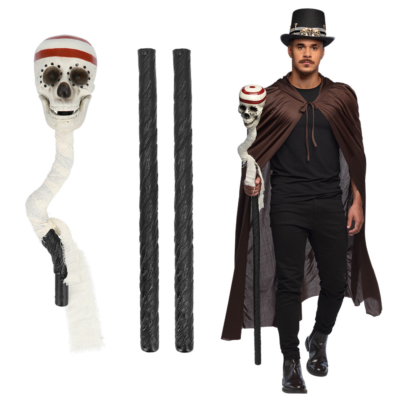 Op deze afbeelding zie je een Accessoires, van het merk Boland. Wandelstok Doodshoofd 150 Cm