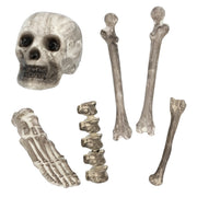 Op deze afbeelding zie je een Decoratie, van het merk Boland. Set 6 Losse Onderdelen Doodshoofd En Beenderen
