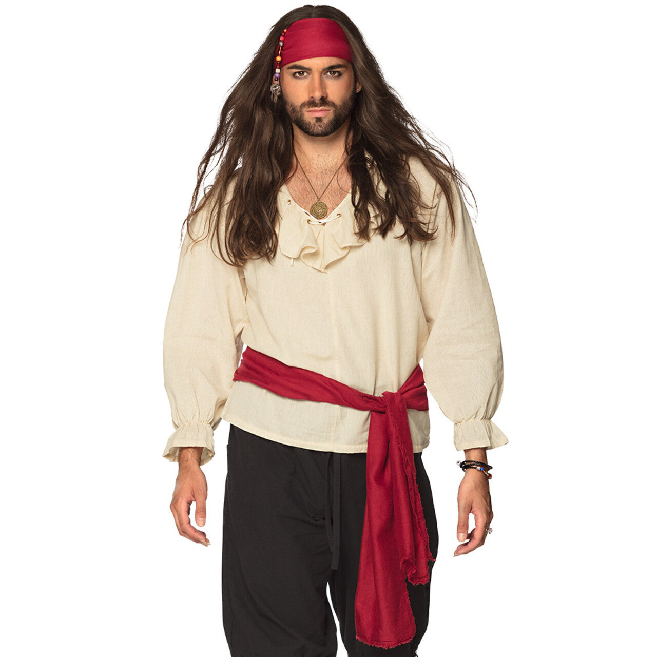 Op deze afbeelding zie je een Accessoires, van het merk Boland. Set Piraat Rood (Hoofdband En Sjerp)