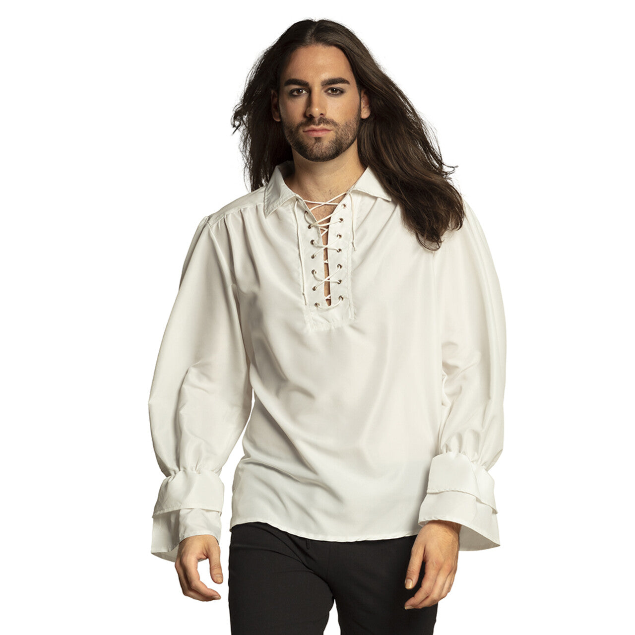 Op deze afbeelding zie je een Kostuums, van het merk Boland. Woeste Piratenshirt Wit Man