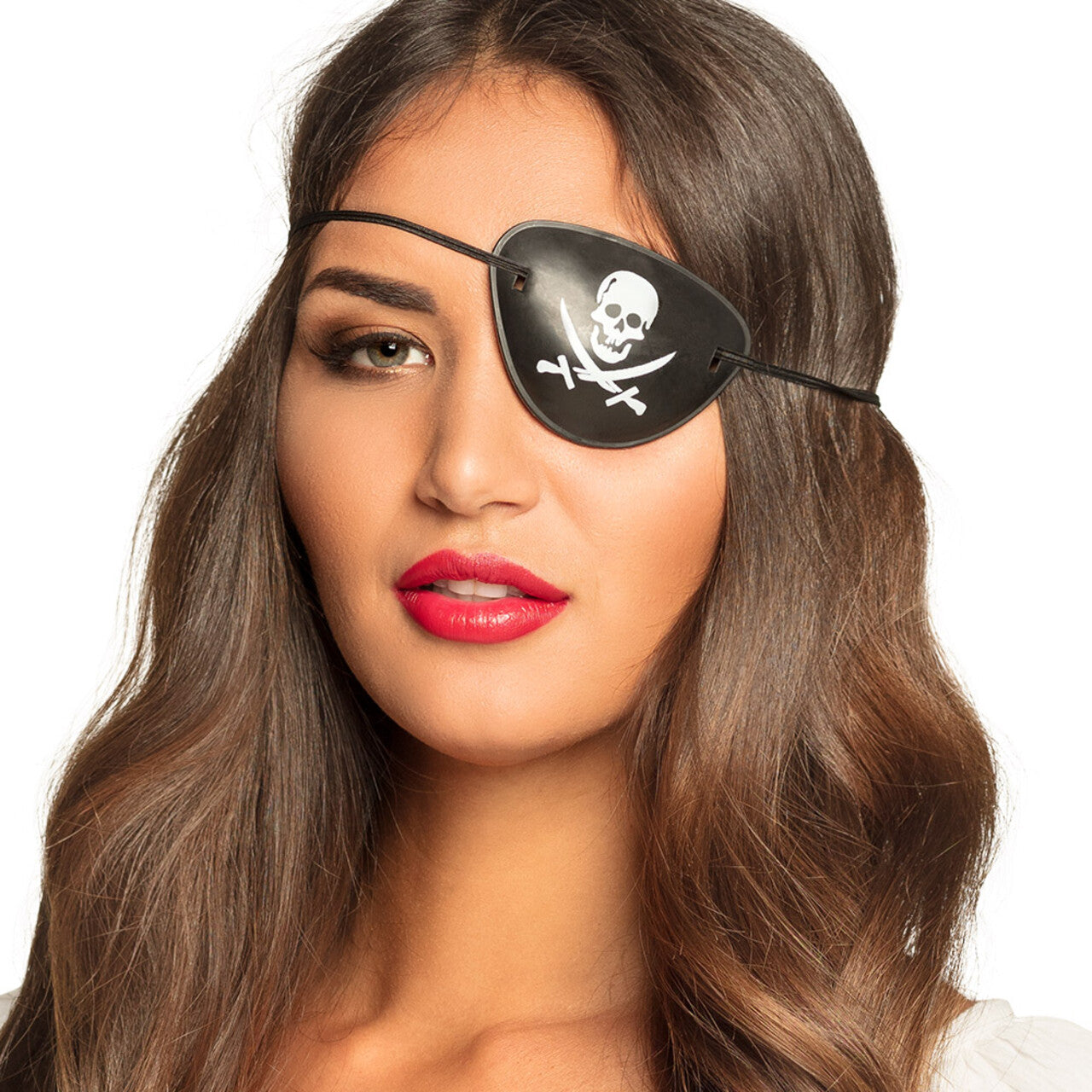 Op deze afbeelding zie je een Accessoires, van het merk Boland. Set 4 Piratenooglapjes Schedel & Zwaarden