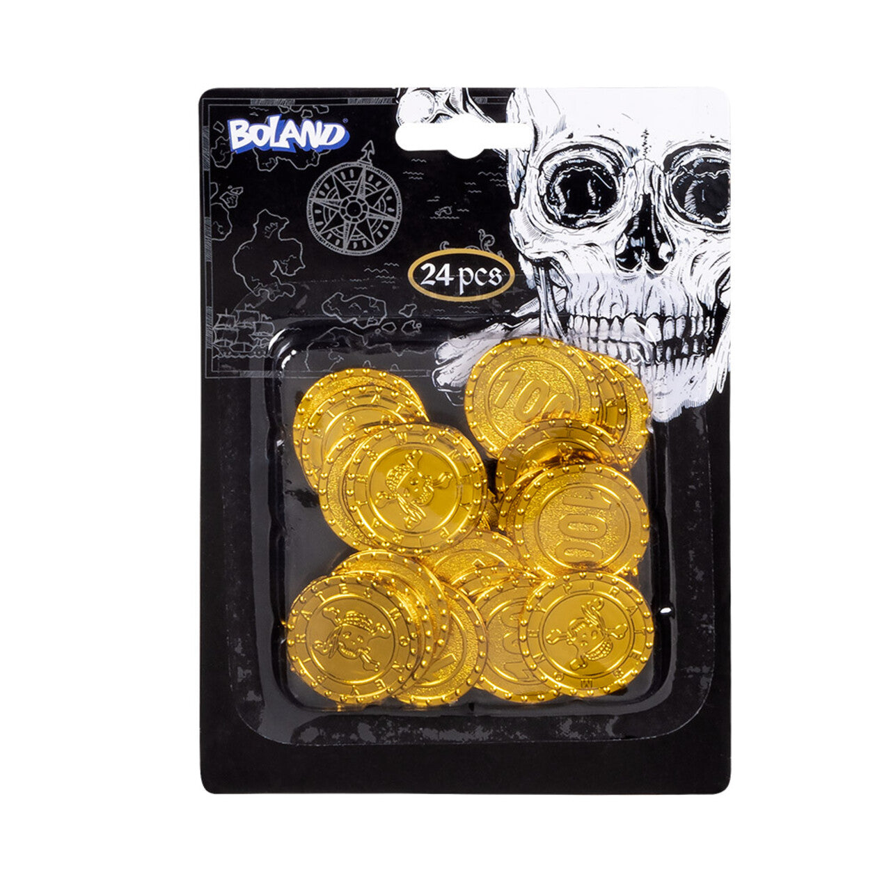 Op deze afbeelding zie je een Accessoires, van het merk Boland. Set 24 Piraten Munten Goud