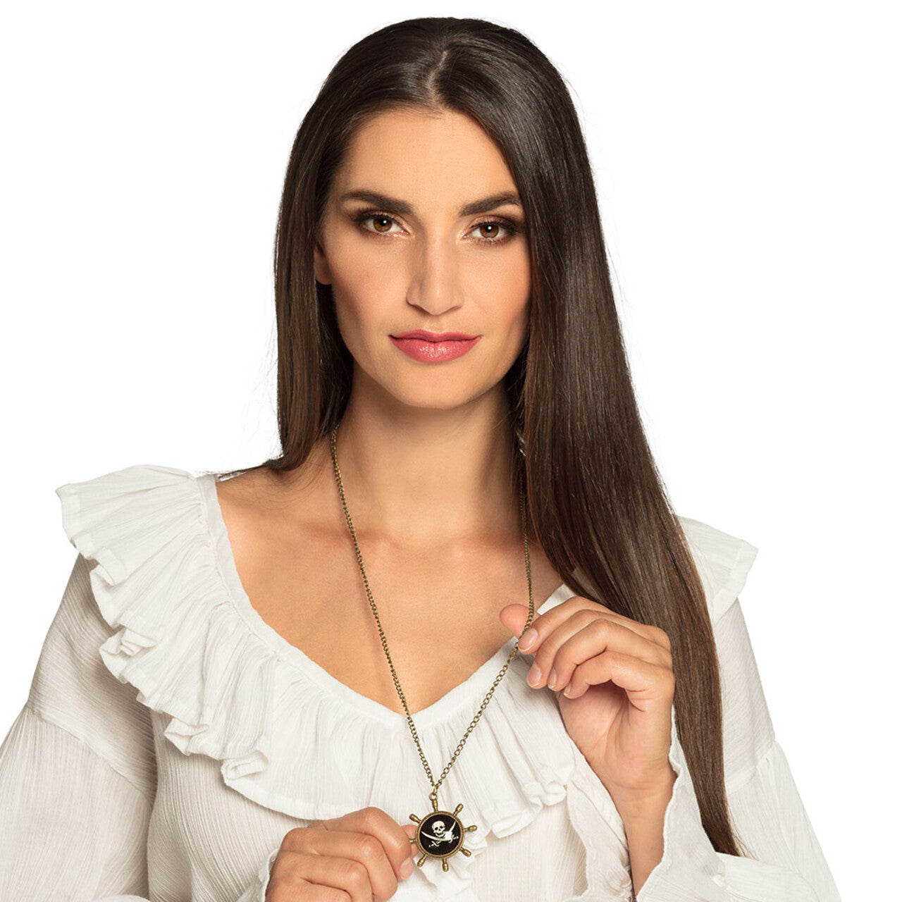 Op deze afbeelding zie je een Accessoires, van het merk Boland. Ketting Piraat Stuurwiel