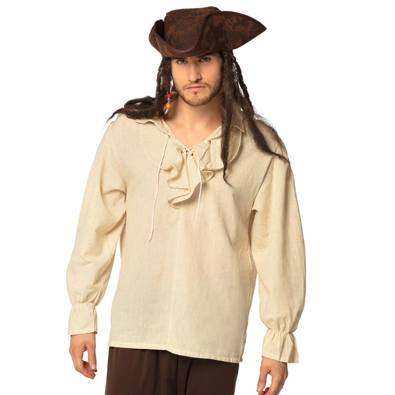 Op deze afbeelding zie je een Kostuums, van het merk Boland. Woeste Zeedief Piraat Jacky Gold Shirt Man