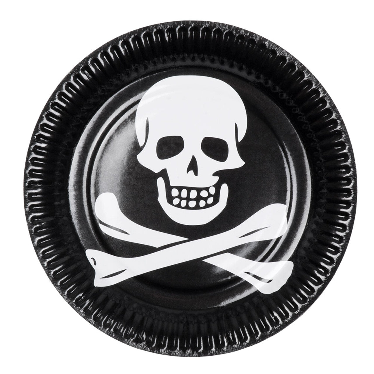 Op deze afbeelding zie je een Decoratie, van het merk Boland. Piraten Classic Skull Bordjes 10 Stuks
