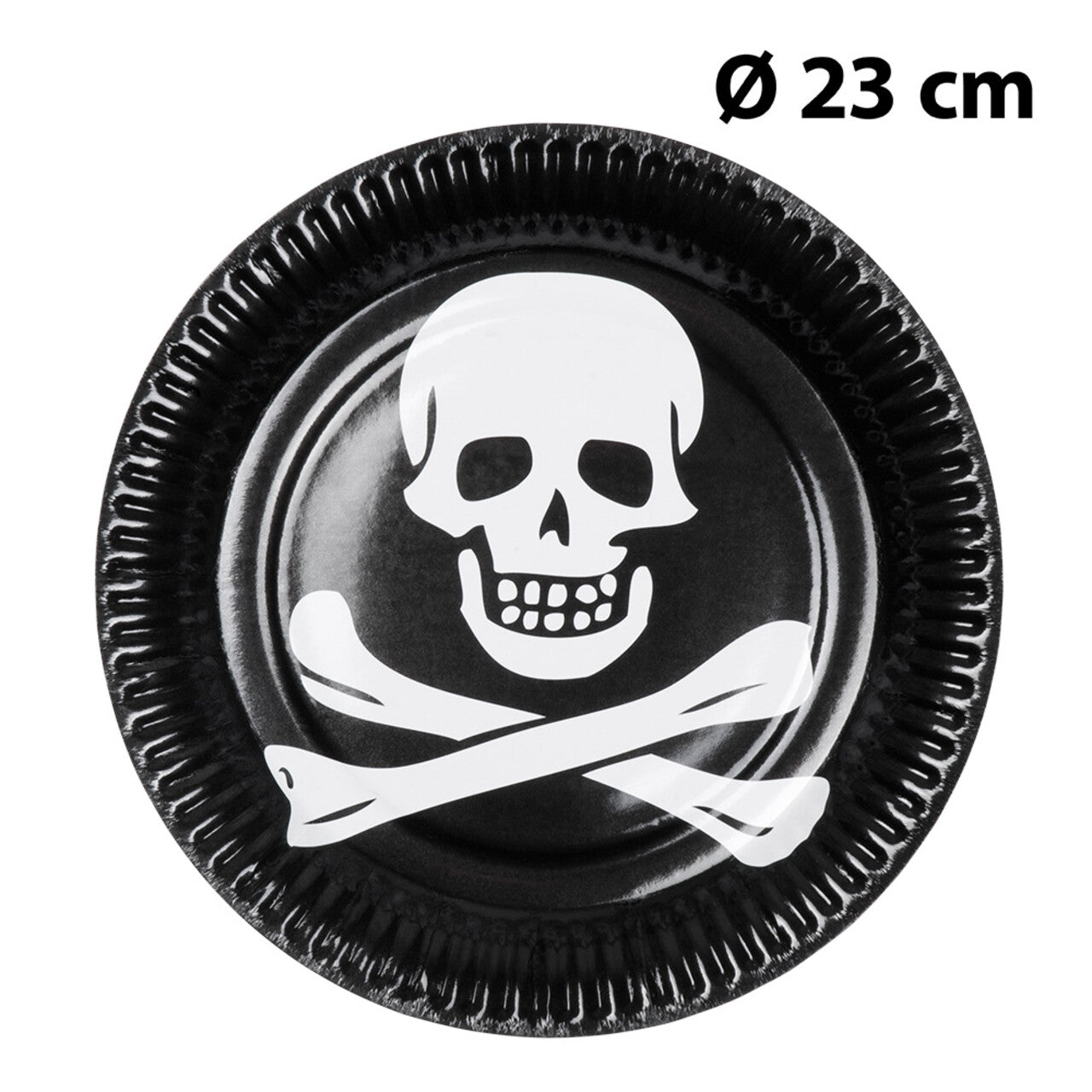 Op deze afbeelding zie je een Decoratie, van het merk Boland. Piraten Classic Skull Bordjes 10 Stuks