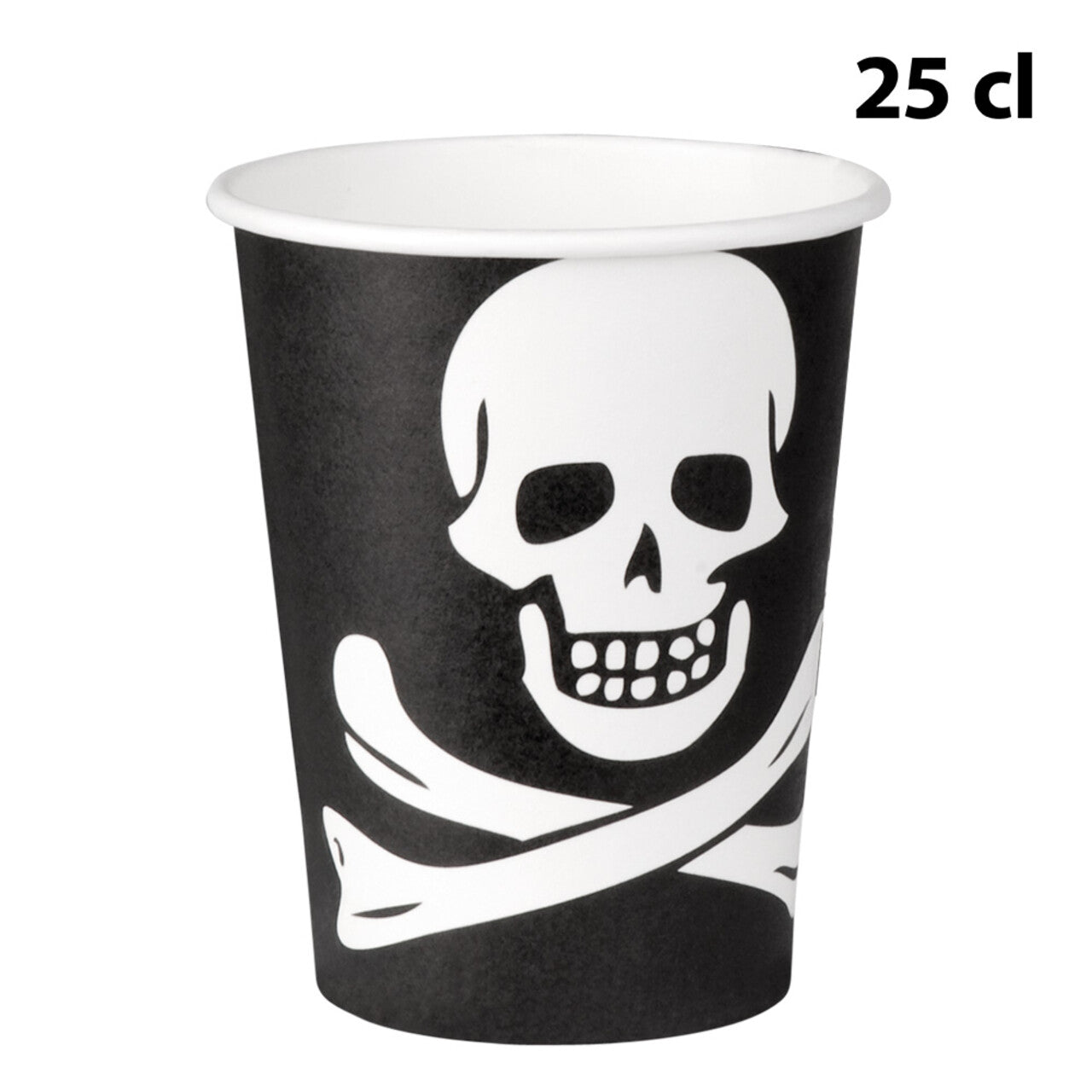 Op deze afbeelding zie je een Decoratie, van het merk Boland. Piraten Classic Skull Bekertjes 10 Stuks