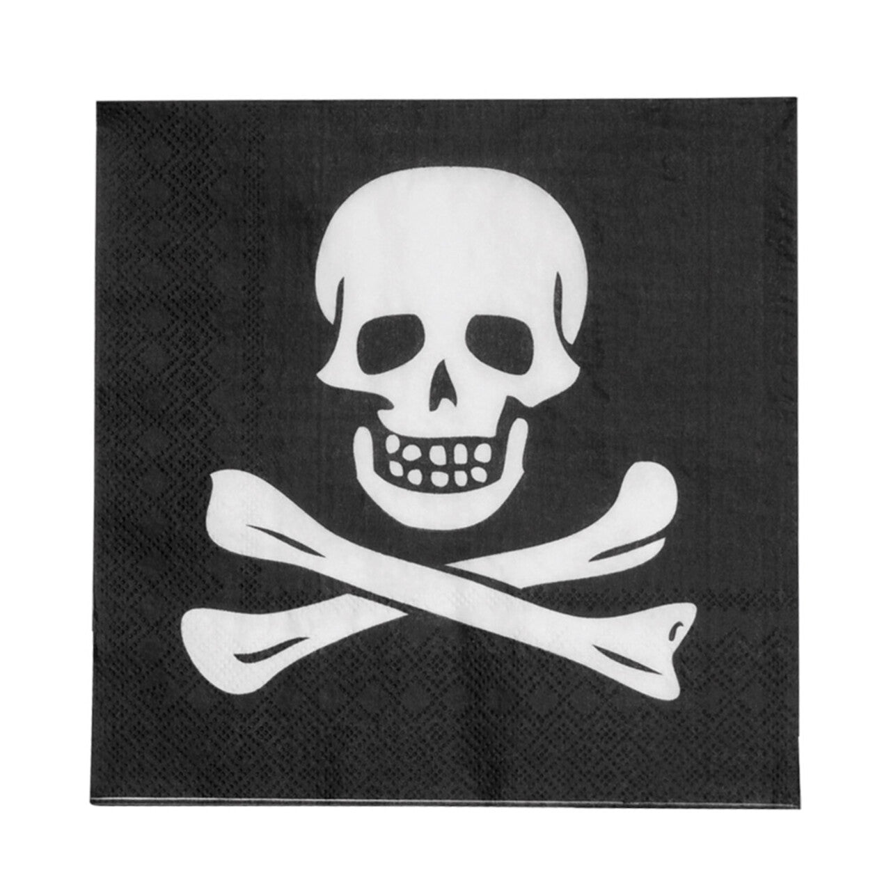 Op deze afbeelding zie je een Decoratie, van het merk Boland. Piraten Classic Skull Servetten 20 Stuks