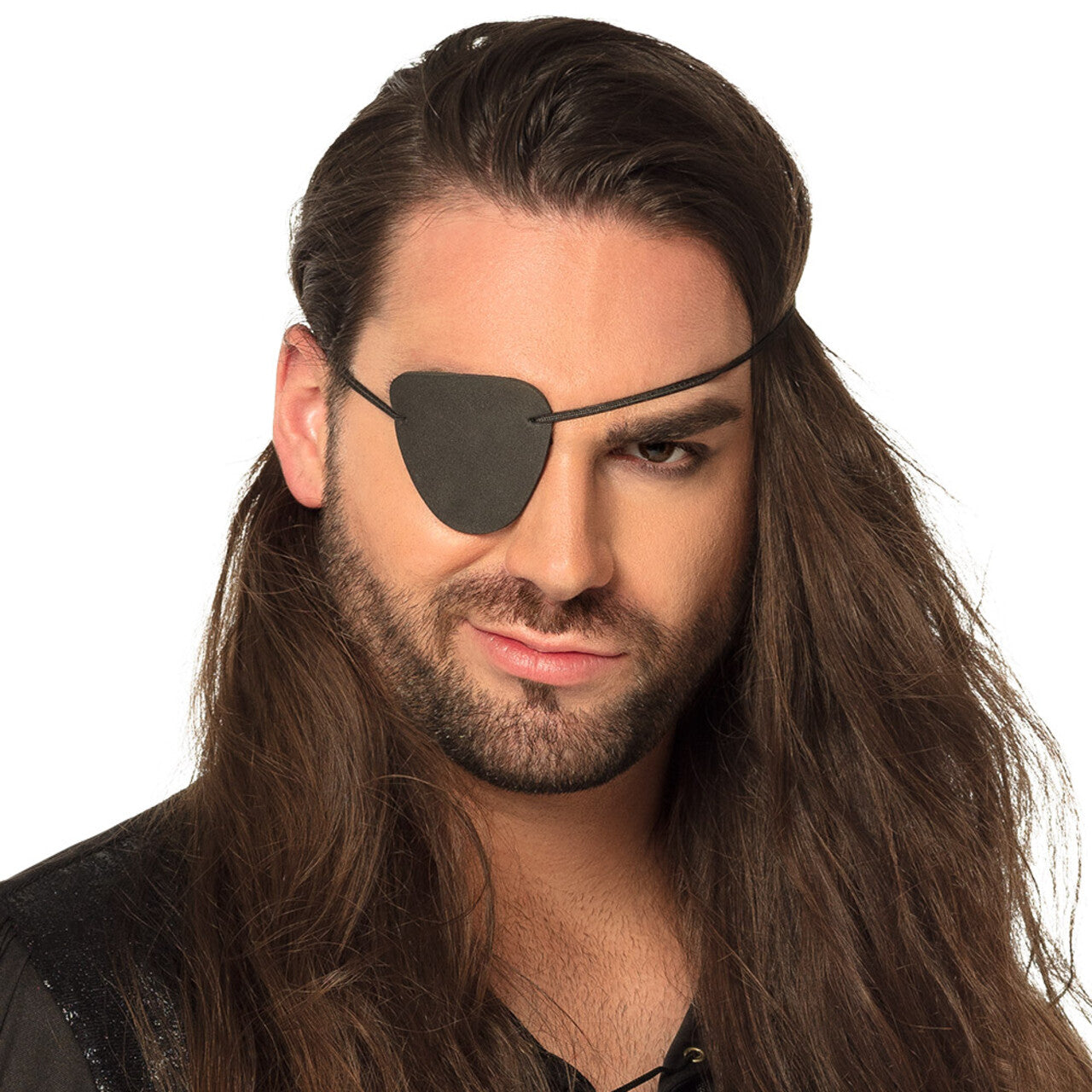Op deze afbeelding zie je een Accessoires, van het merk Boland. Set Piraten Ooglapjes 4 Stuks Zwart