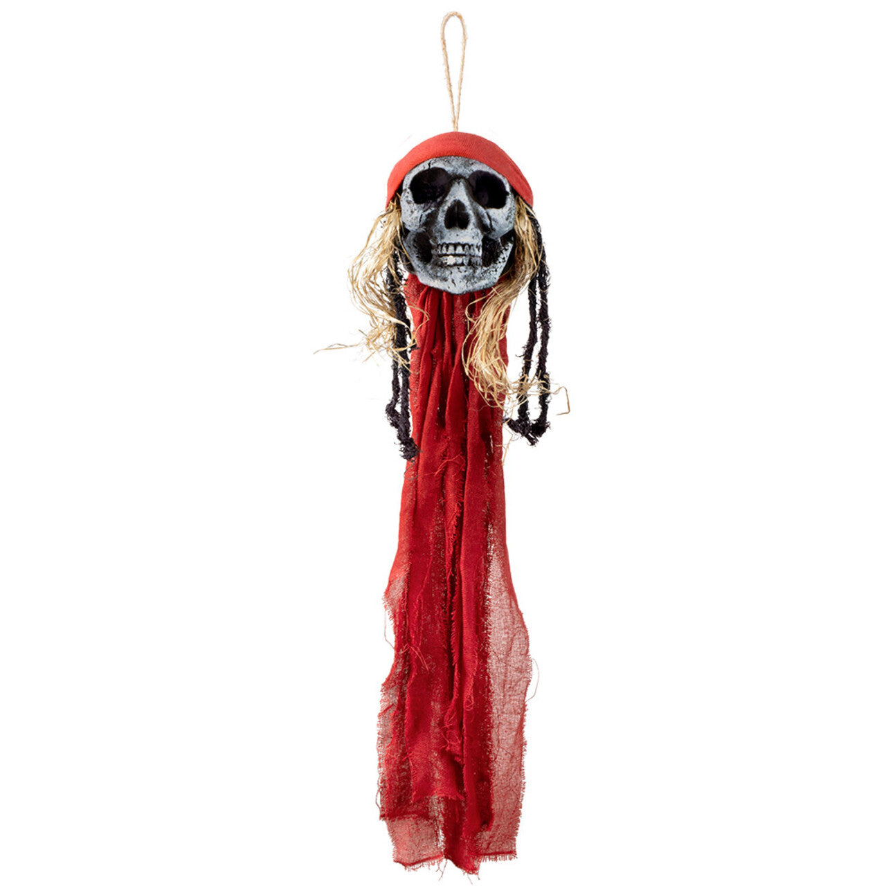 Op deze afbeelding zie je een Decoratie, van het merk Boland. Hangdecoratie Piratenschedel Met Rode Bandana