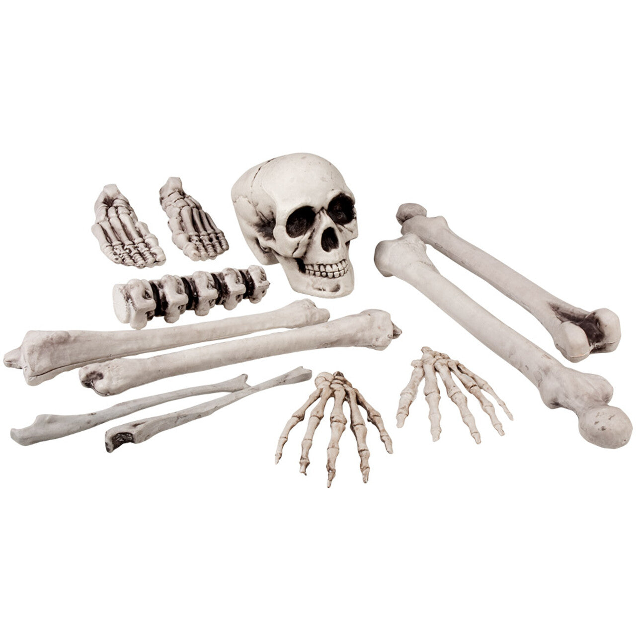 Op deze afbeelding zie je een Decoratie, van het merk Boland. Set 12 Stuks Doodshoofd En Beenderen