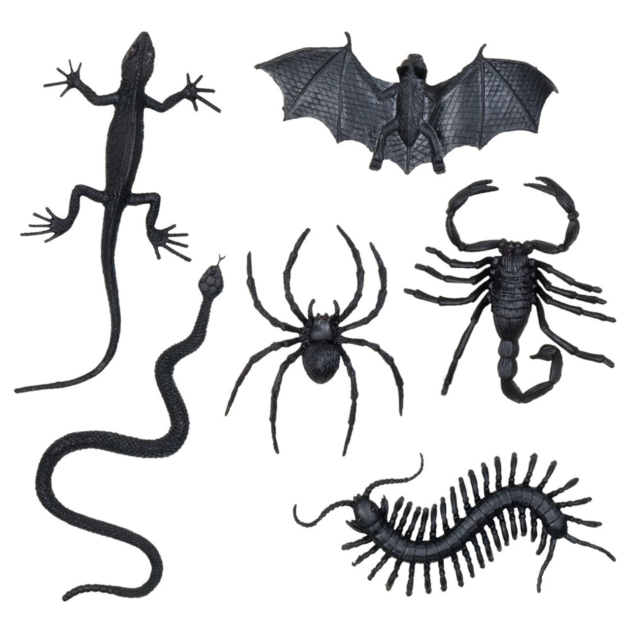 Op deze afbeelding zie je een Decoratie, van het merk Boland. Set 6 Griezelige Zwarte Beesten