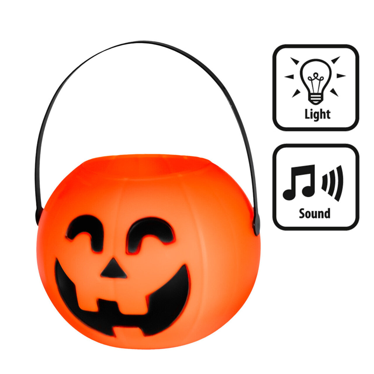 Op deze afbeelding zie je een Accessoires, van het merk Boland. Pompoen Emmertje Met Geluid En Licht